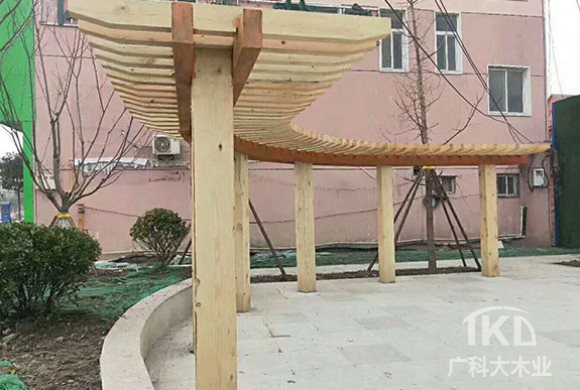弧形单臂防腐木廊架
